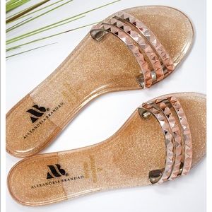 Alexandria Brandao rose gold sandals